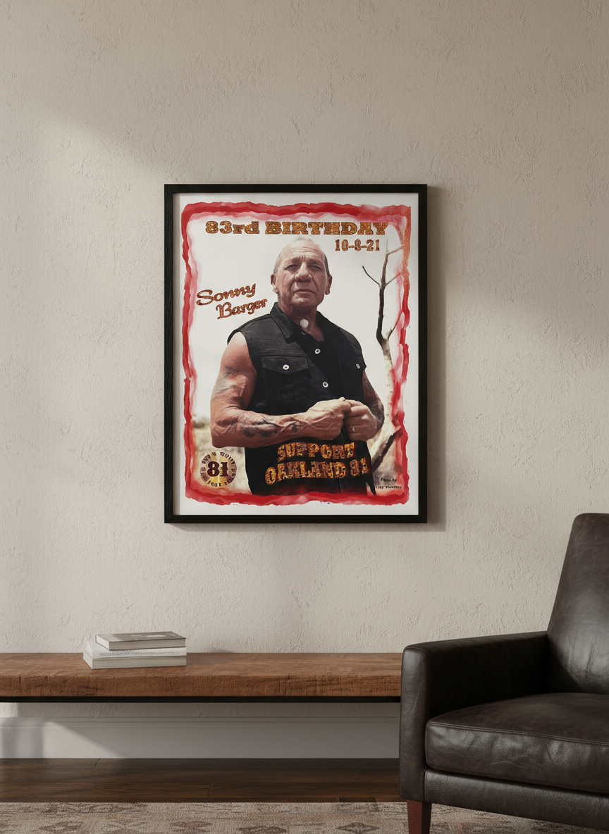 SONNY BARGER 83RD BIRTHDAY POSTER