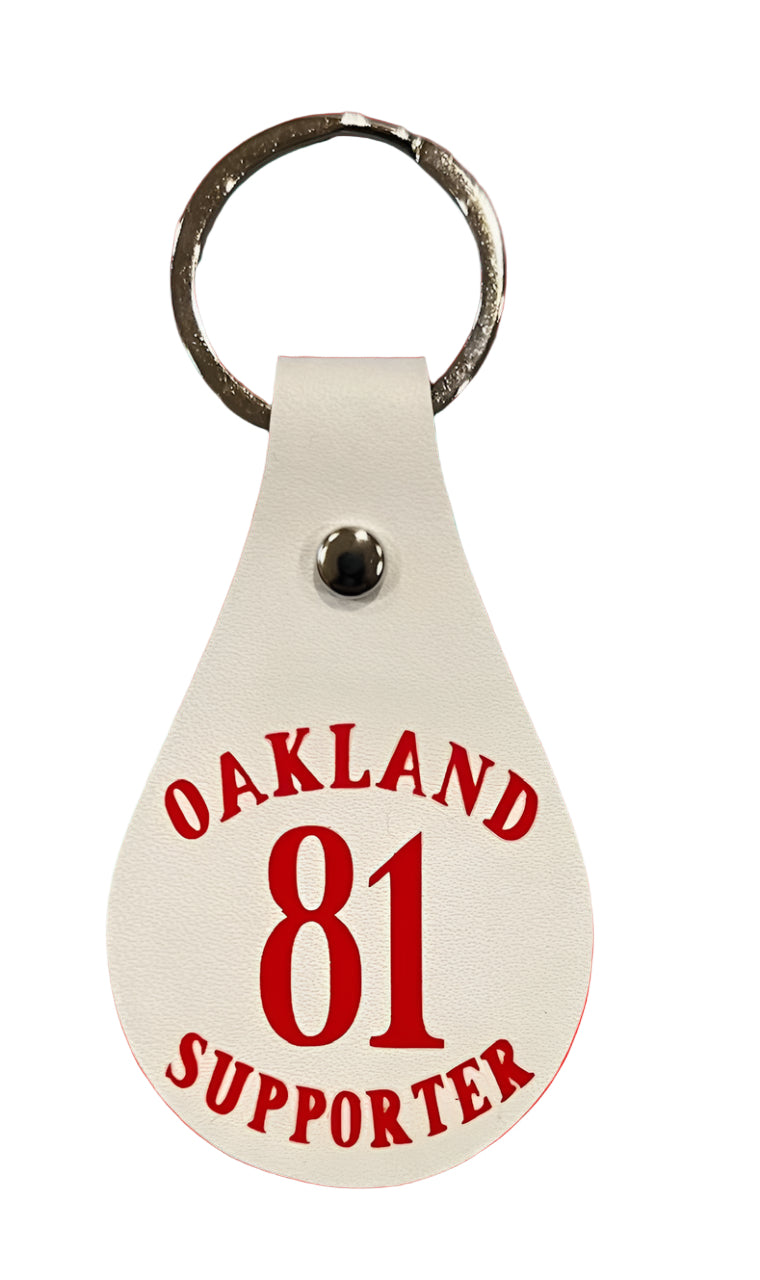 Support Oakland leather keychains