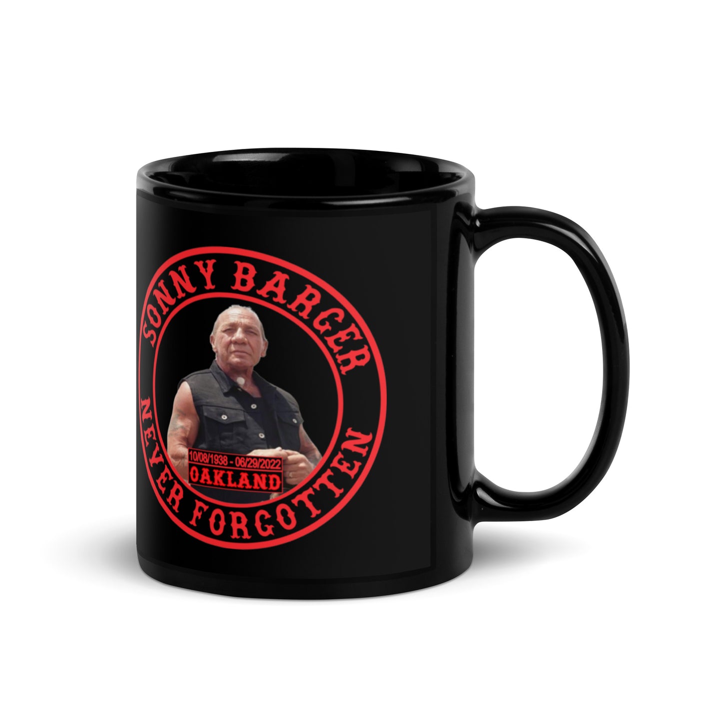 Sonny Barger Never Forgotten -Black Glossy Mug