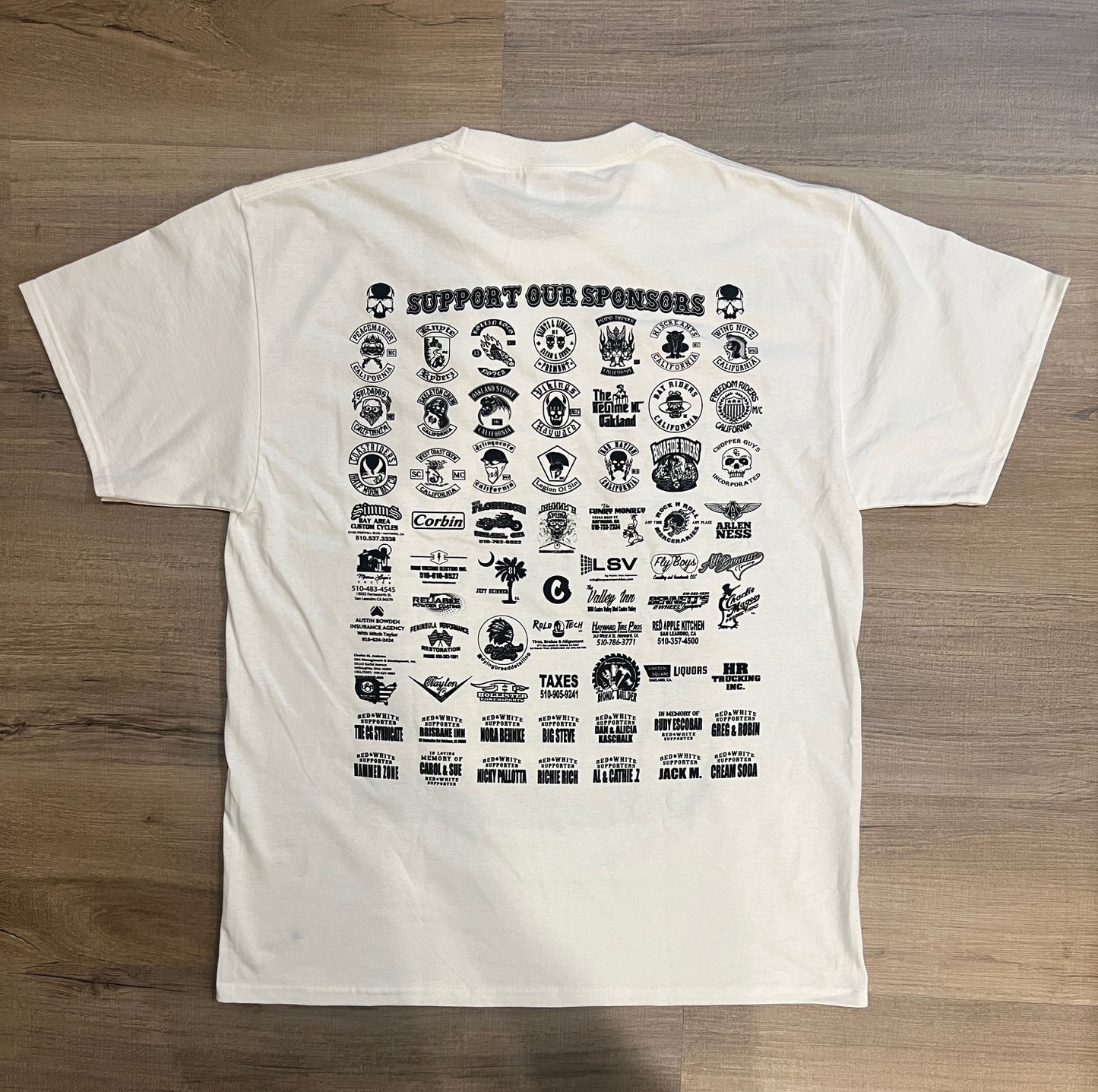 33rd Red and White OAKLAND poker run Party T Shirt 2025