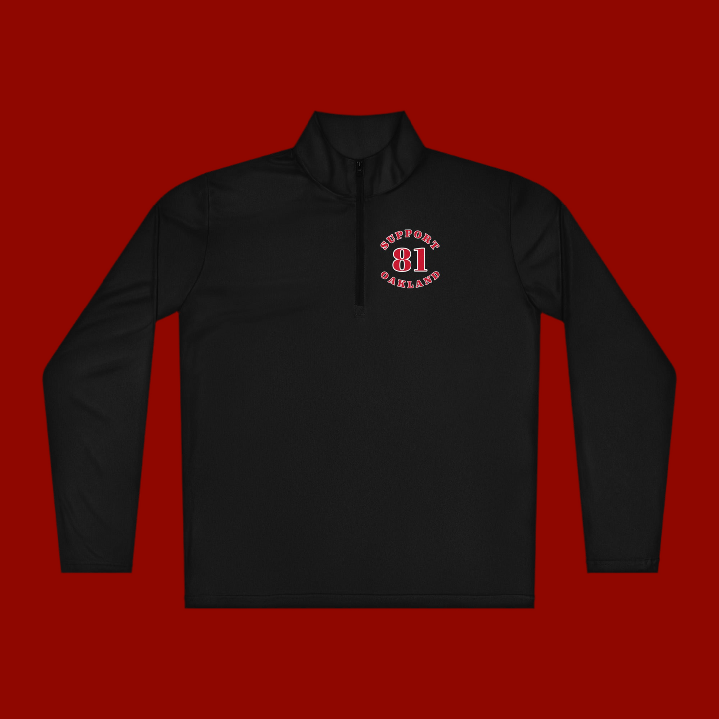 Support Oakland-Lightweight quarter-zip pullover