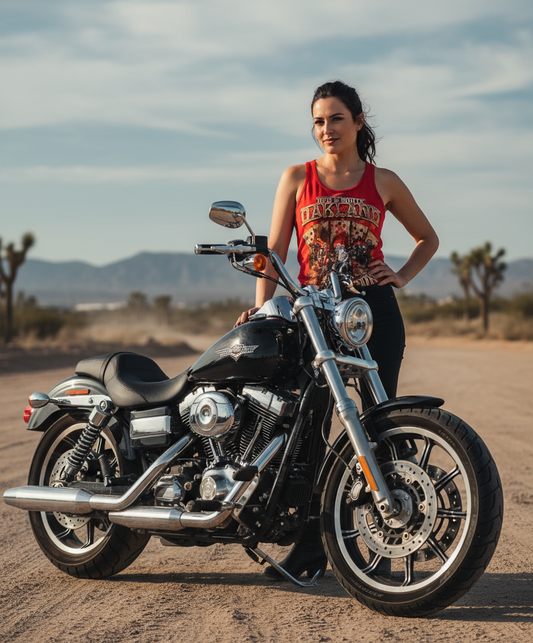 LADIES-2024 Red and White poker run tank top