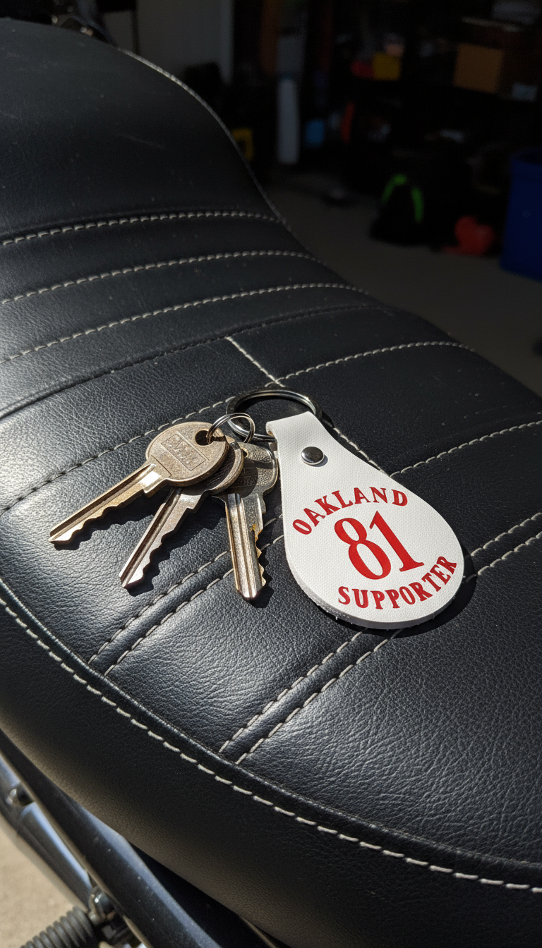 Support Oakland leather keychains