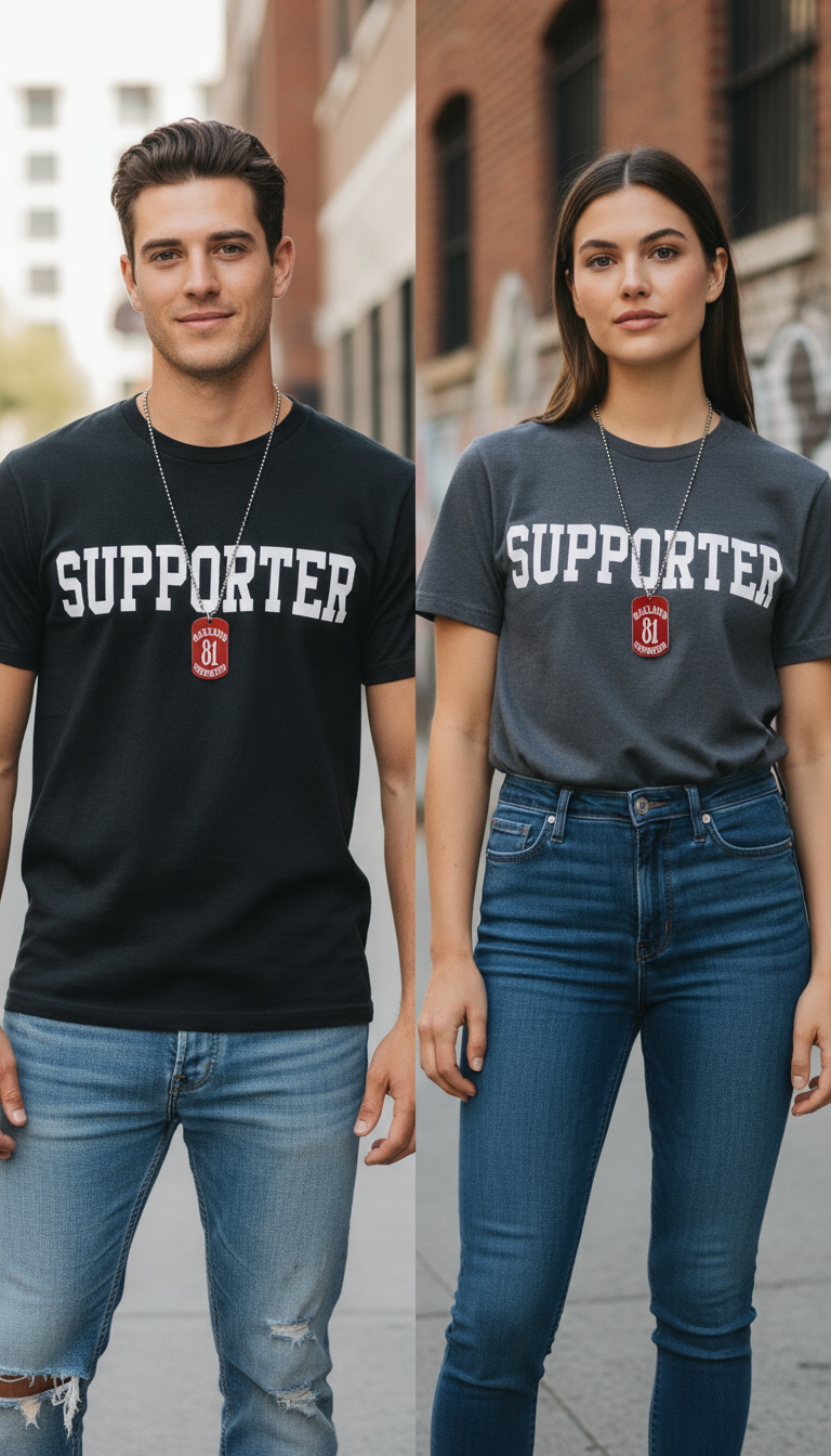 Support Oakland dog tag necklace