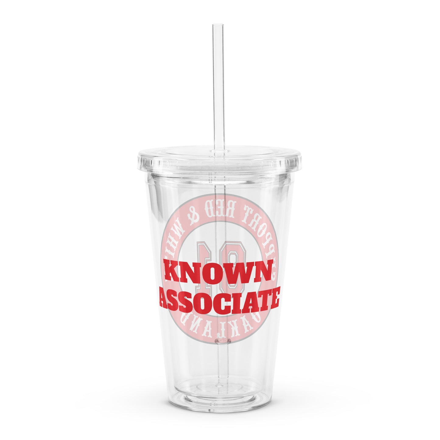 SUPPORT OAKLAND-Clear plastic tumbler