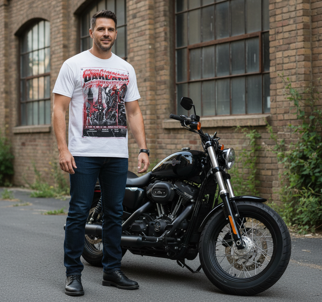 33rd Red and White OAKLAND poker run Party T Shirt 2025