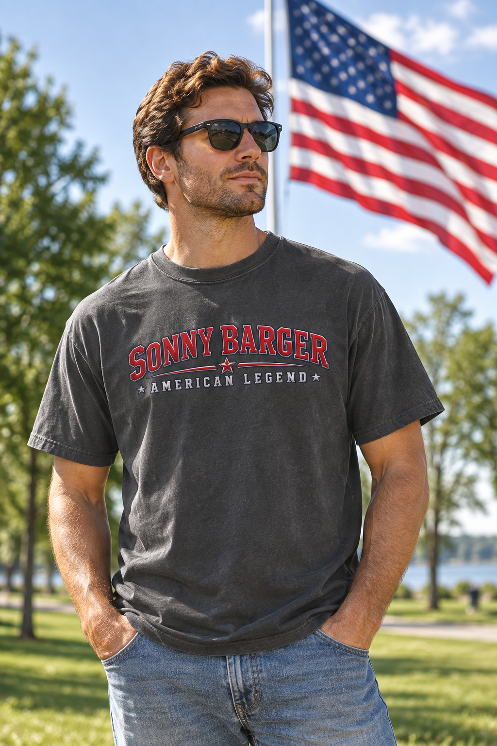 Sonny Barger-Garment-dyed heavyweight cotton tee