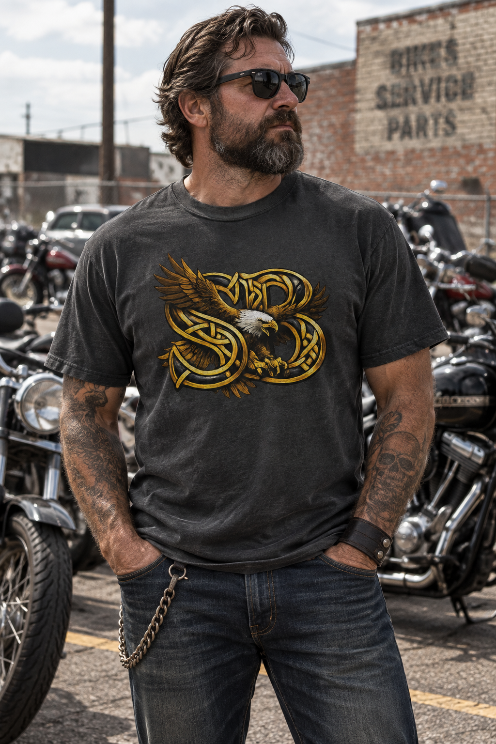 Sonny Barger-Garment-dyed heavyweight cotton tee