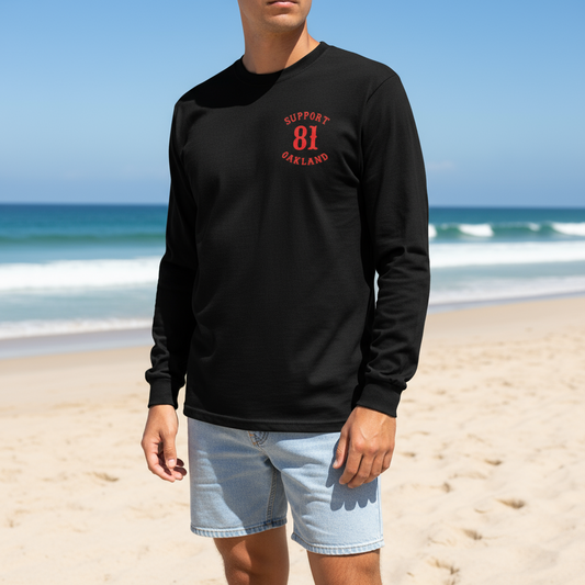 Support Oakland-Garment-dyed heavyweight long-sleeve shirt