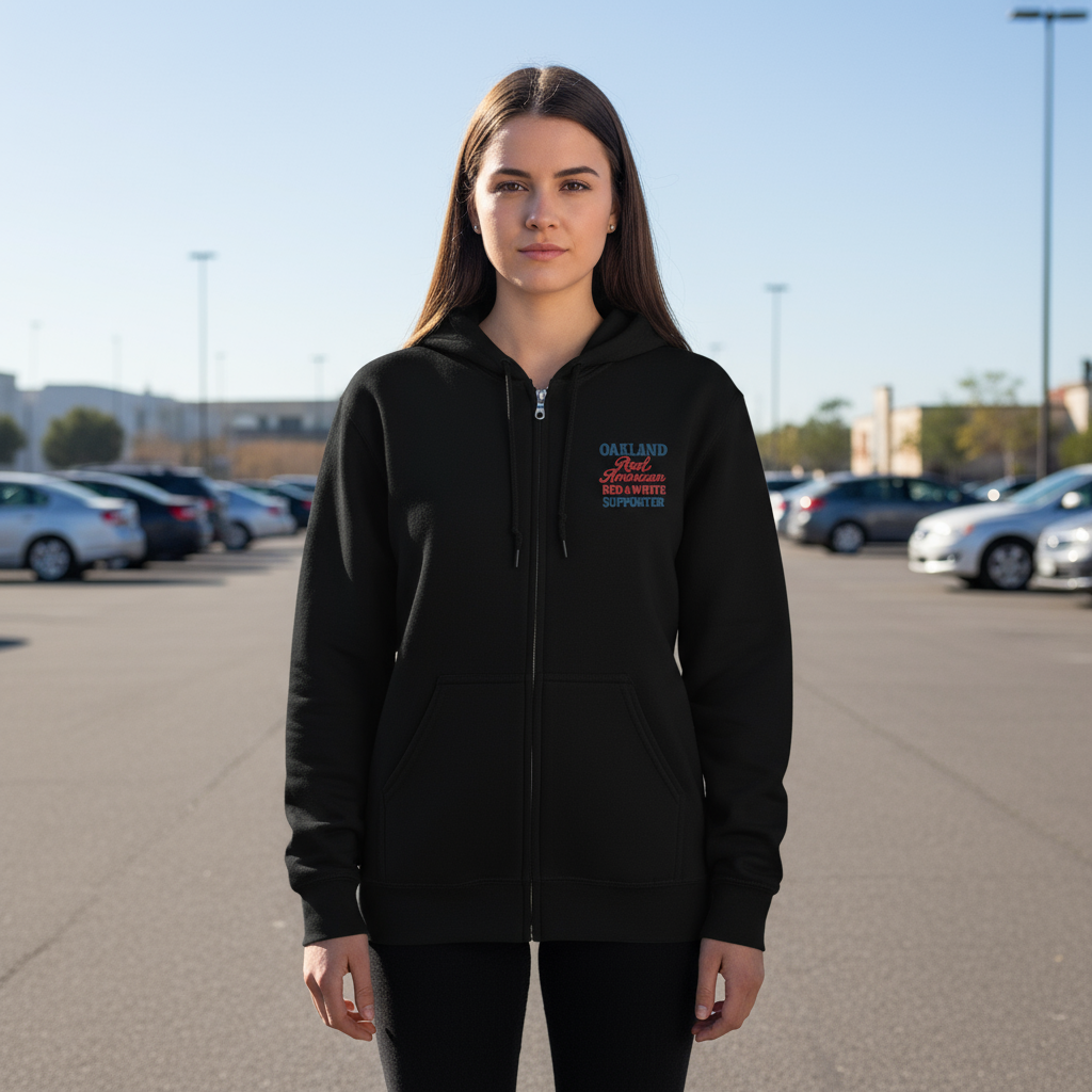 Support Oakland-heavy blend zip hoodie