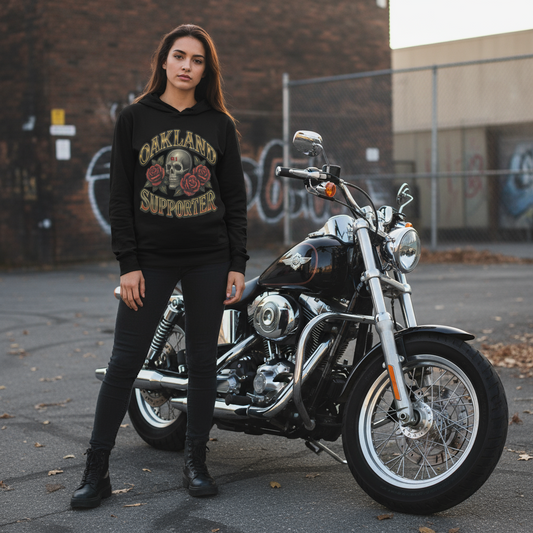 Support Oakland-Hooded long-sleeve tee