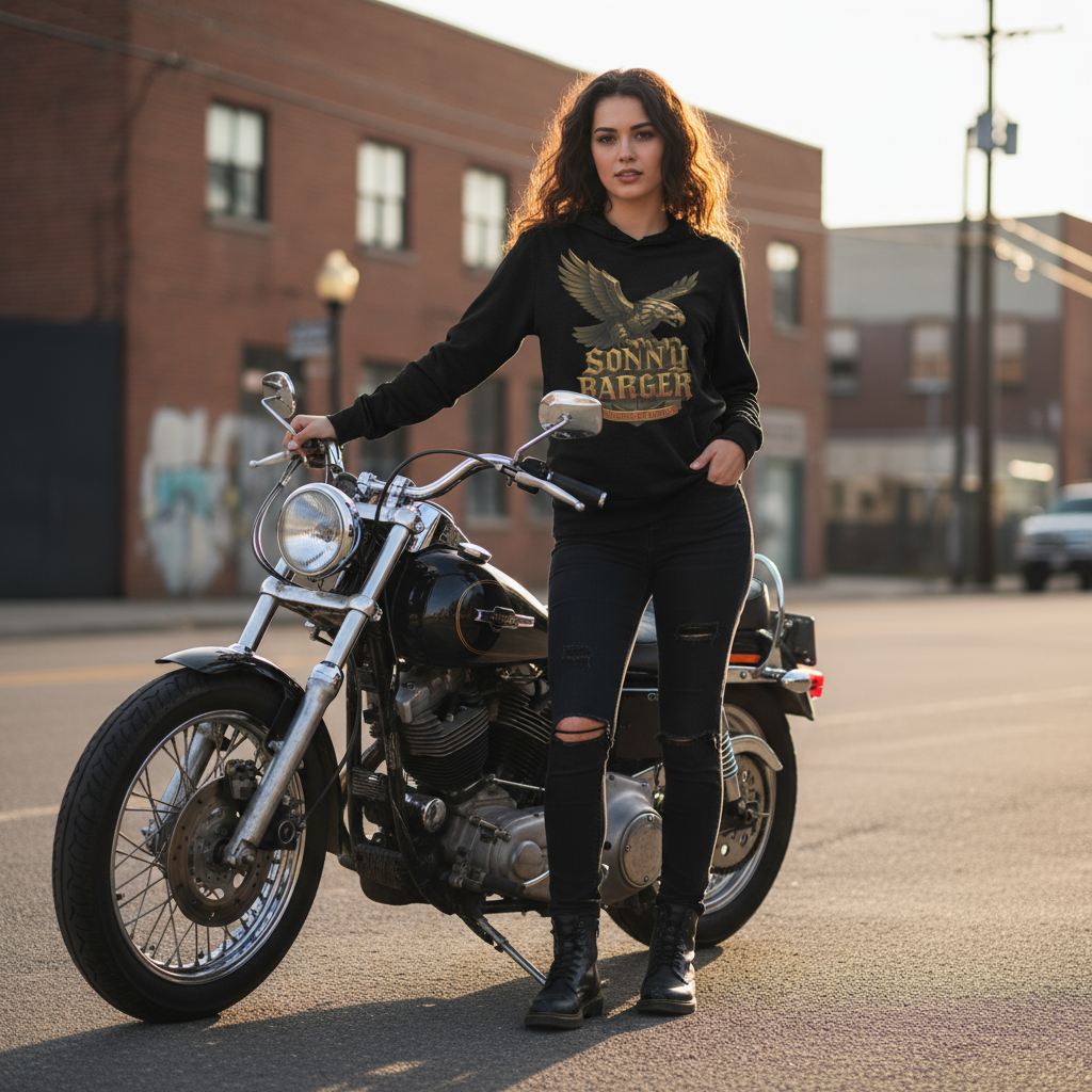 Sonny Barger-Hooded long-sleeve tee