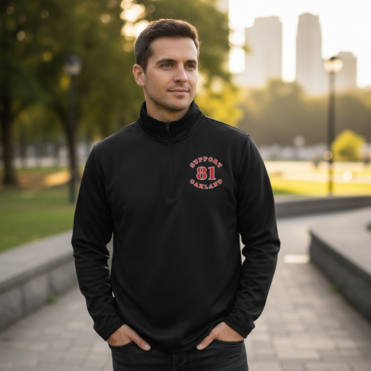 Support Oakland-Lightweight quarter-zip pullover