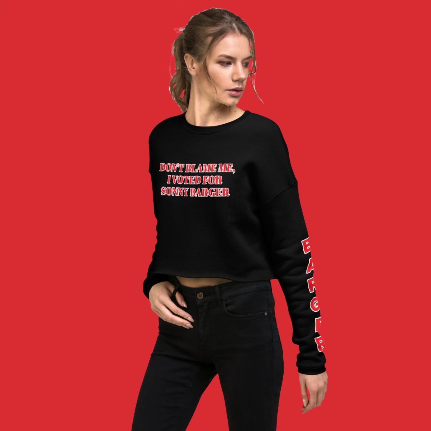 Don't Blame Me Women's Crop Sweatshirts