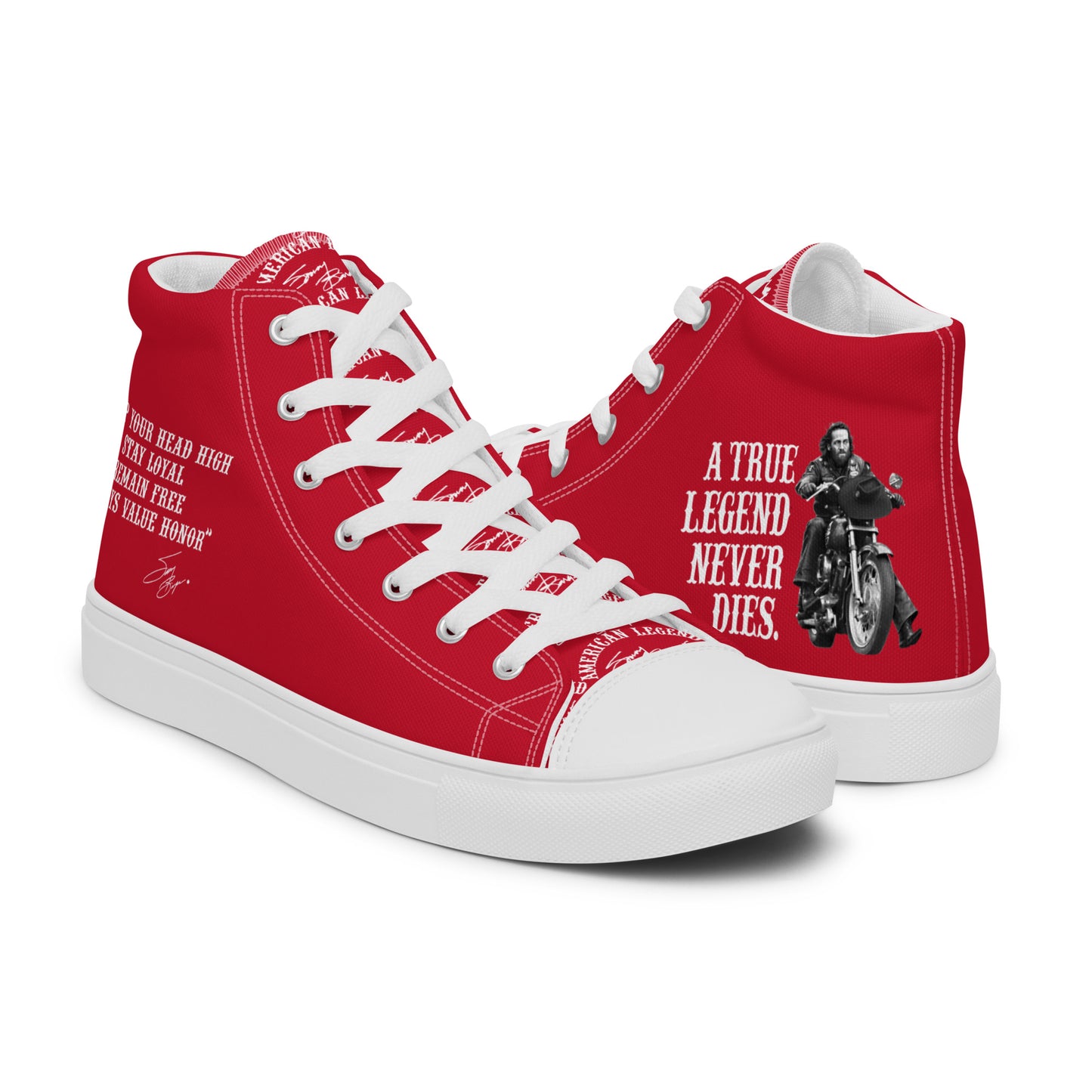 Sonny Barger Memorial -Women’s high top canvas shoes