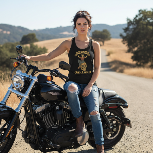 Support Oakland -Women’s fitted racerback tank top