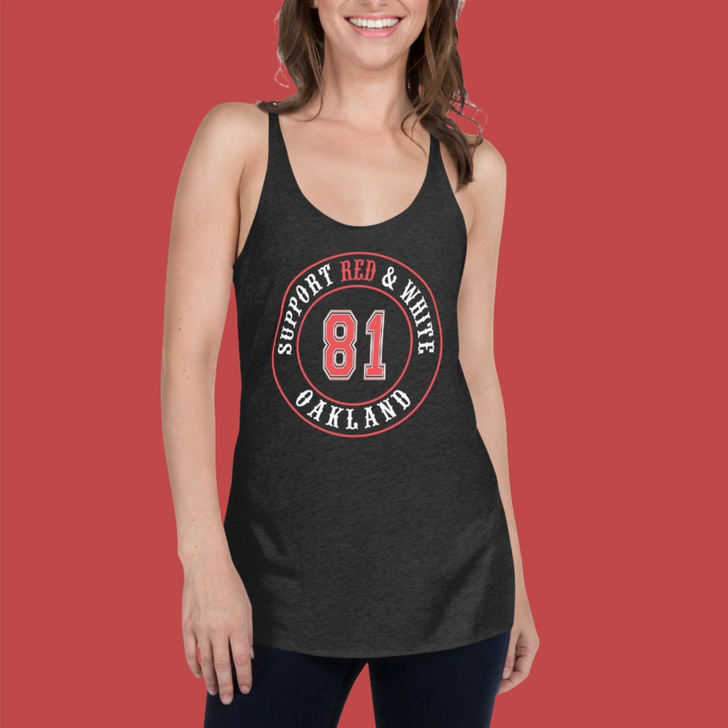 SUPPORT 81 OAKLAND-Women's Racerback Tank